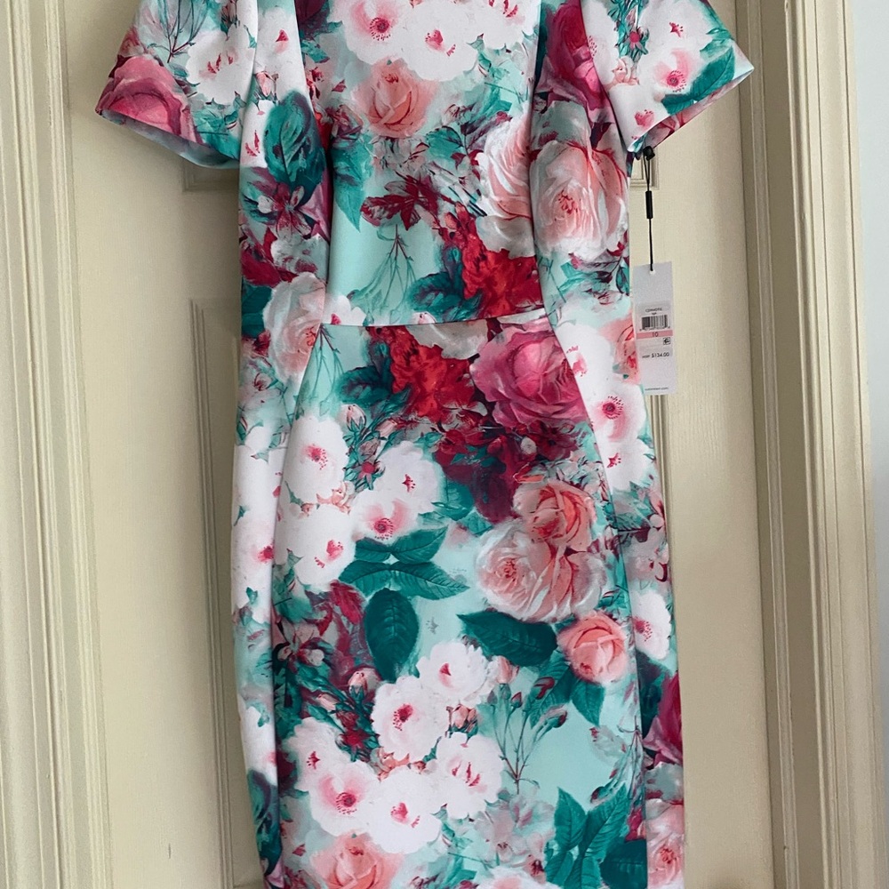 NWT Calvin Klein floral scuba dress